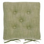 Chambray Olive buttoned seat pad